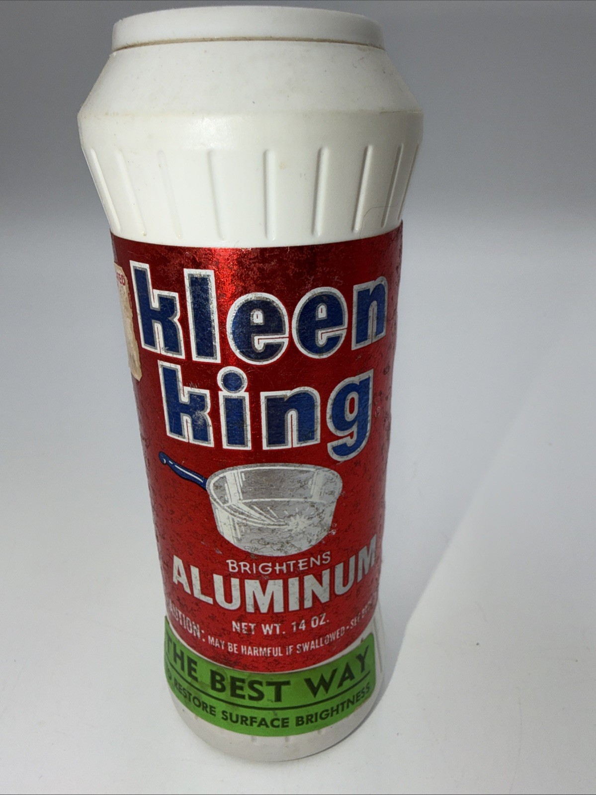 Vintage Kleen King Plastic Bottle “Brightens Aluminum ” Display Only