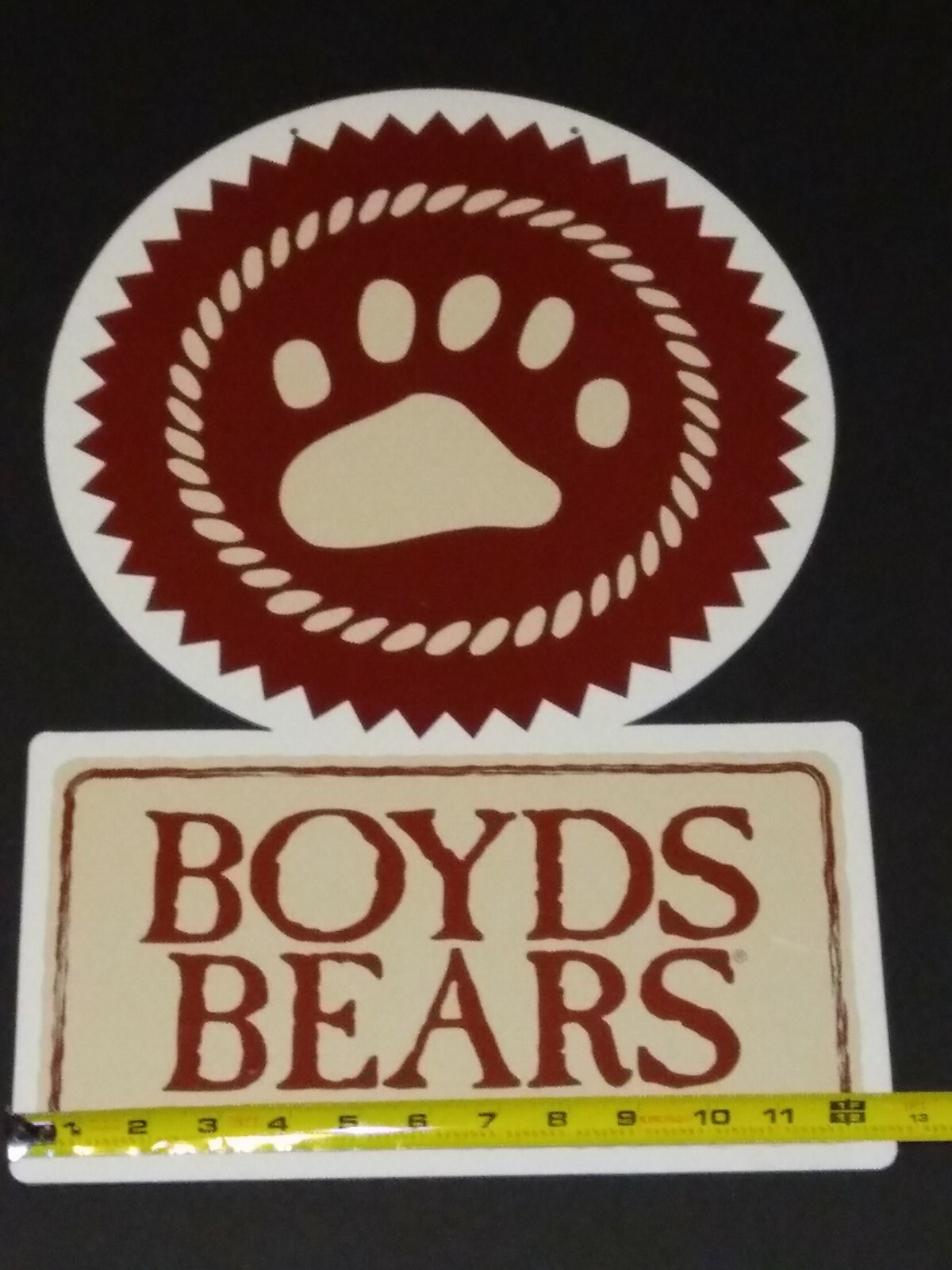Boyds Bears Collectible Display Sign Advertisment Double Sided Thick Cardboard
