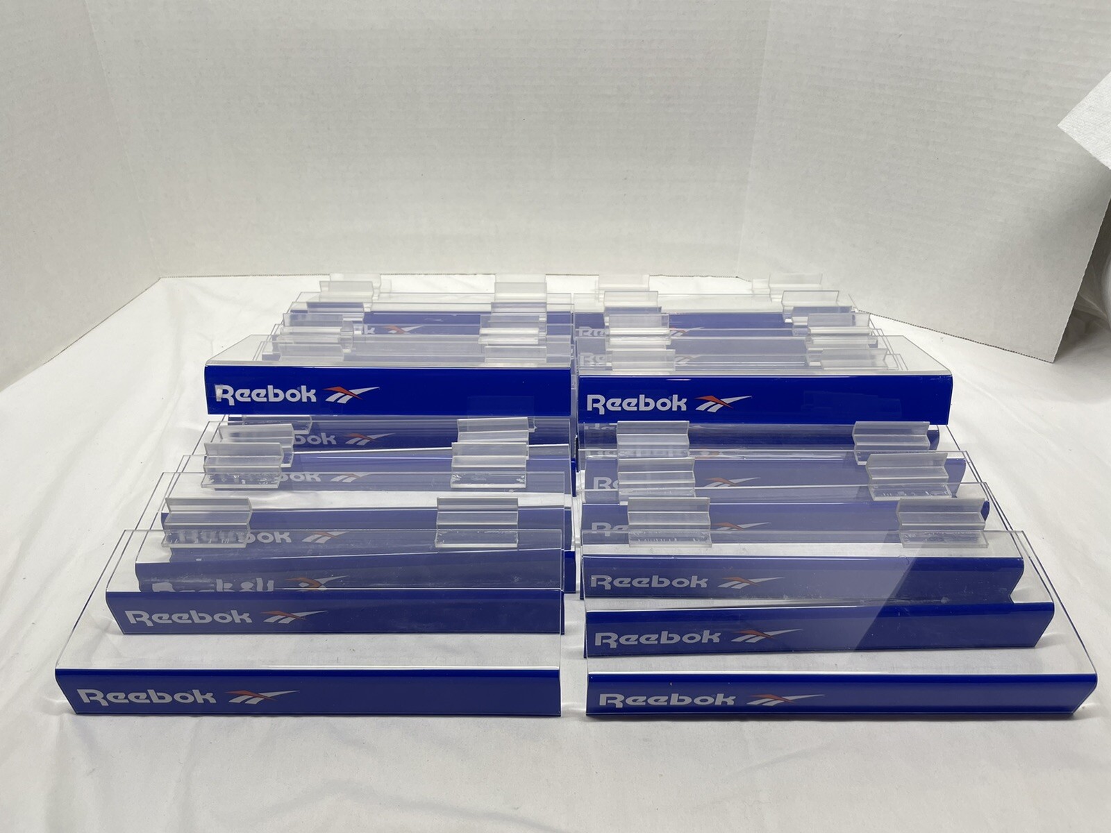 Vintage Reebok Plastic Slatwall Shoe Store Display Shelf Shelves Lot of 22
