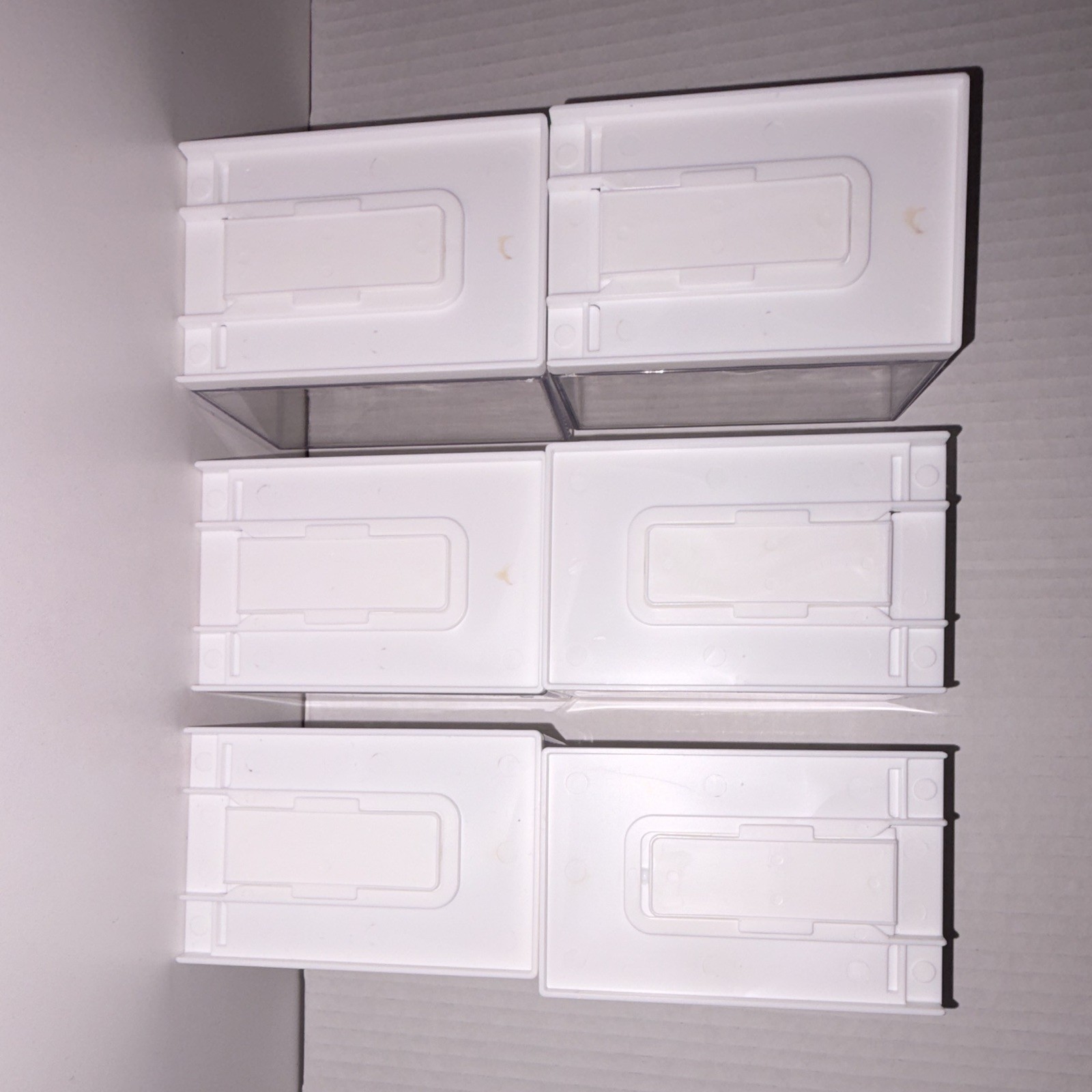 6 Clear Plastic Wall Displays w/ 6 Sticky Tabs