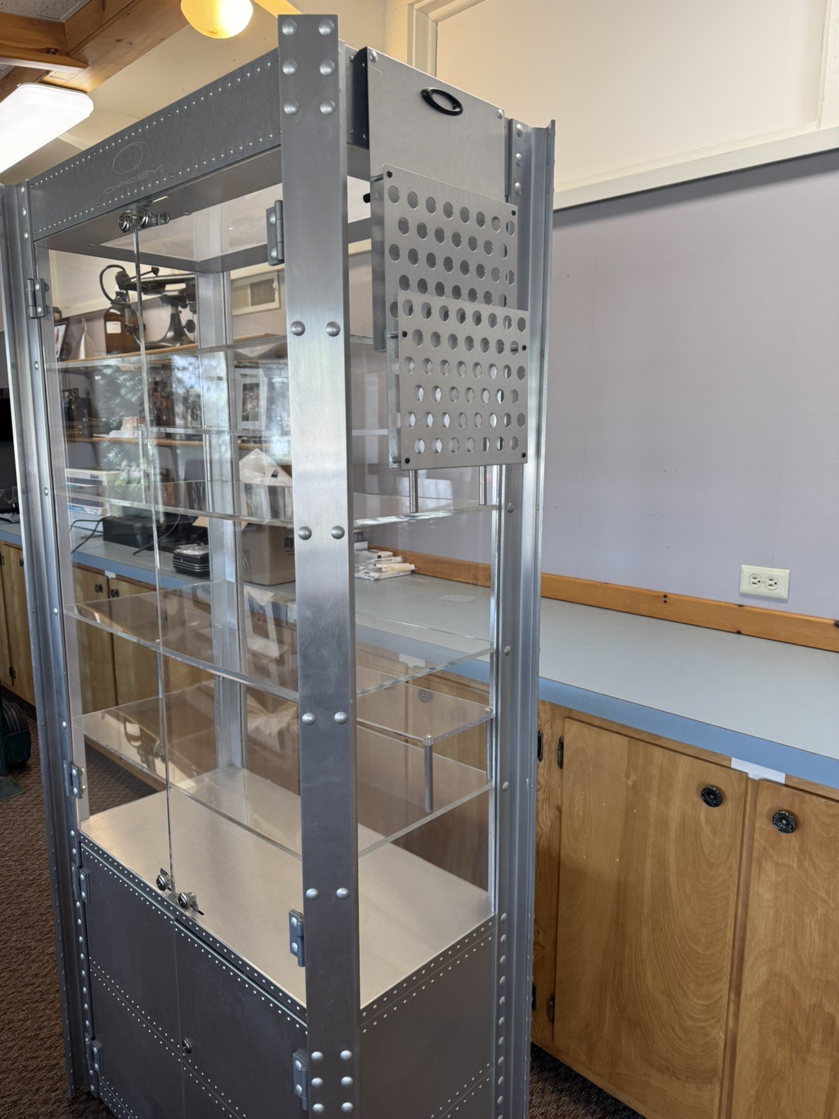 Vintage Aluminum Oakley Display Cabinet