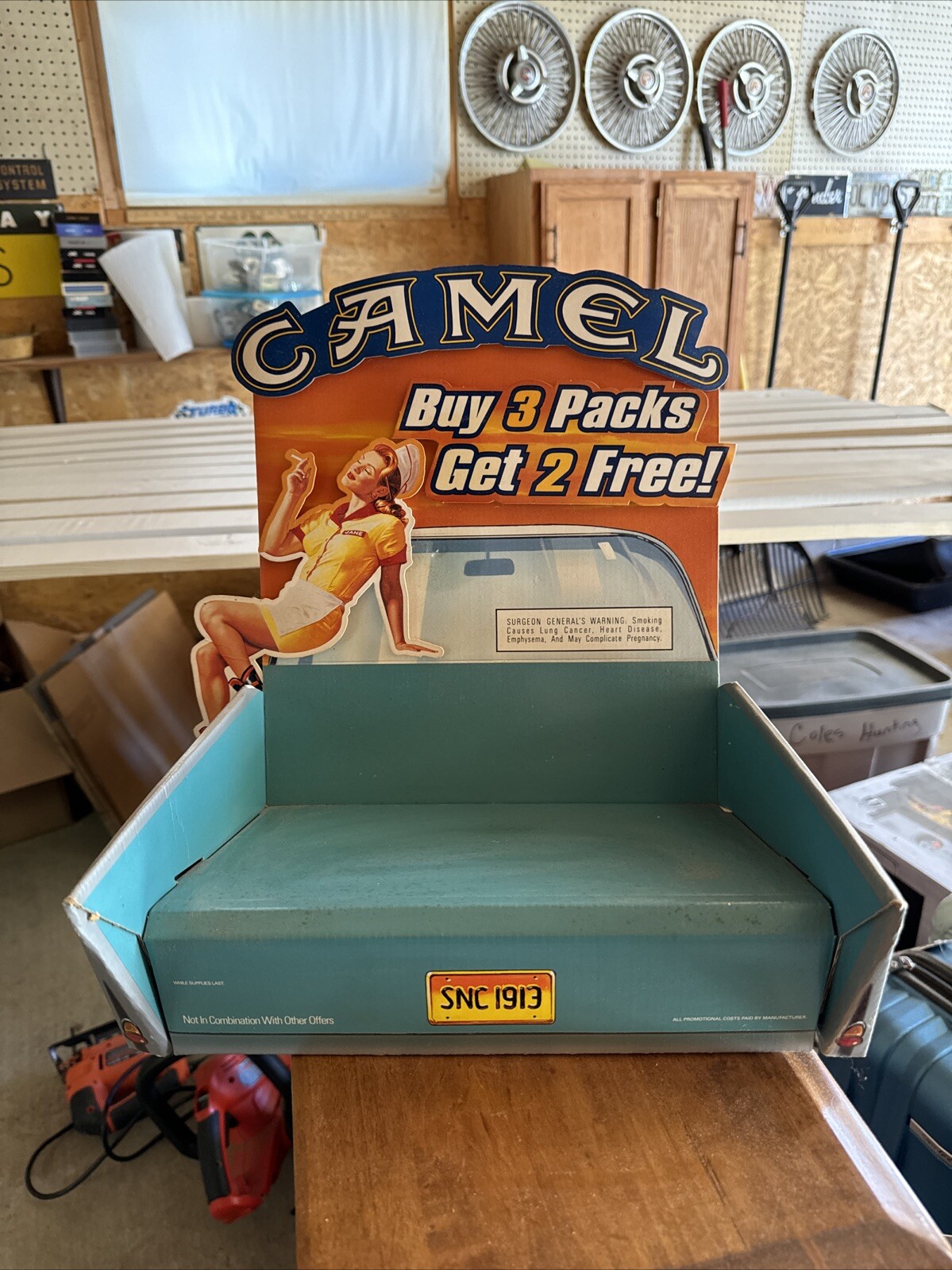 VTG Camel Cigarette Light Up Store Display Tobacco ADVERTISE Car Cardboard WORKS
