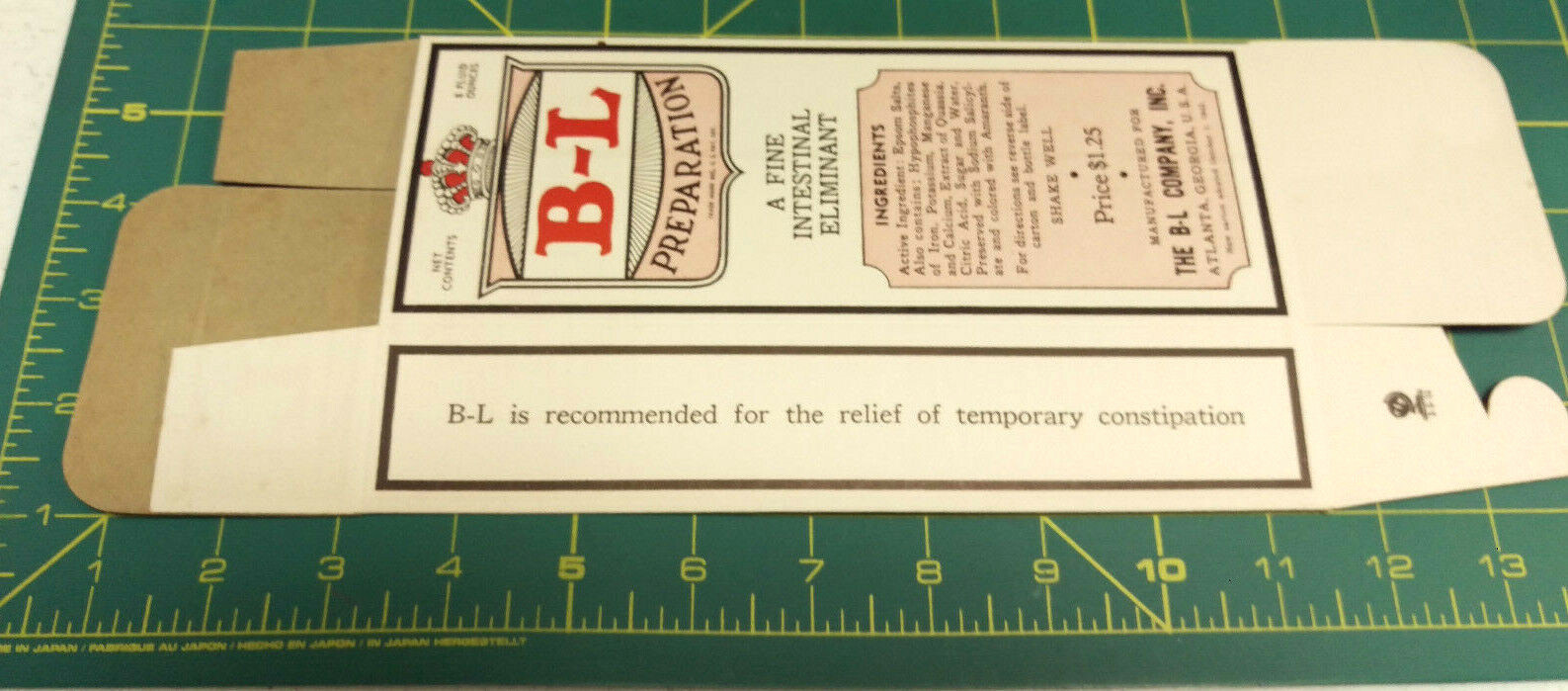UNUSED 1940’s B-L Preparation Box – flat – never folded original box from 1943