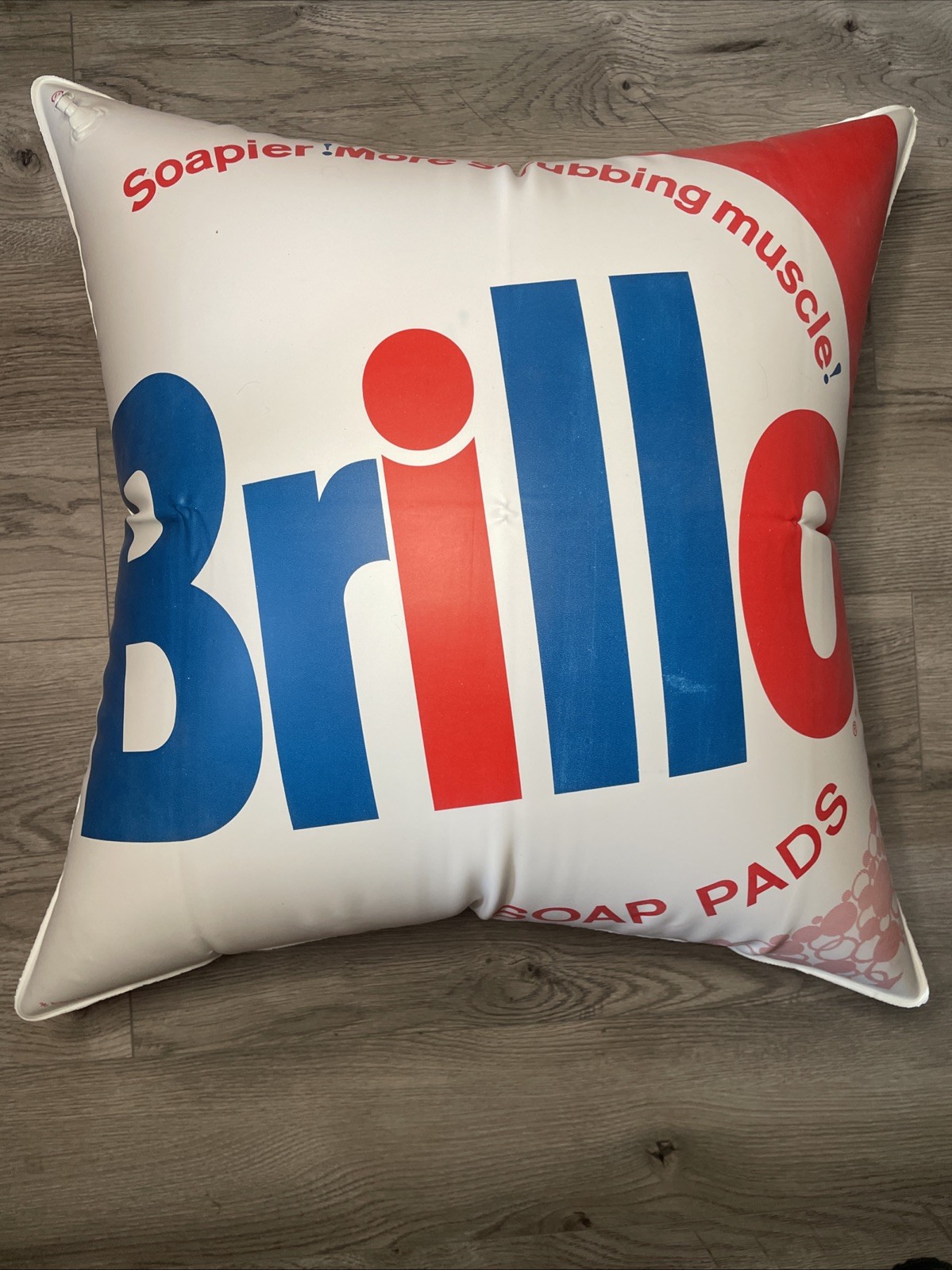 Andy Warhol Brillo Soap Pad Inflatable Advertising Pillow New Old Stock Original