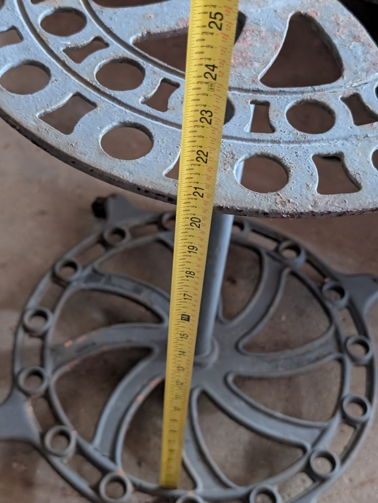 Cast Iron Country Store Industrial Wheel Broom Display Rack Buggy Whip S.C Tatum