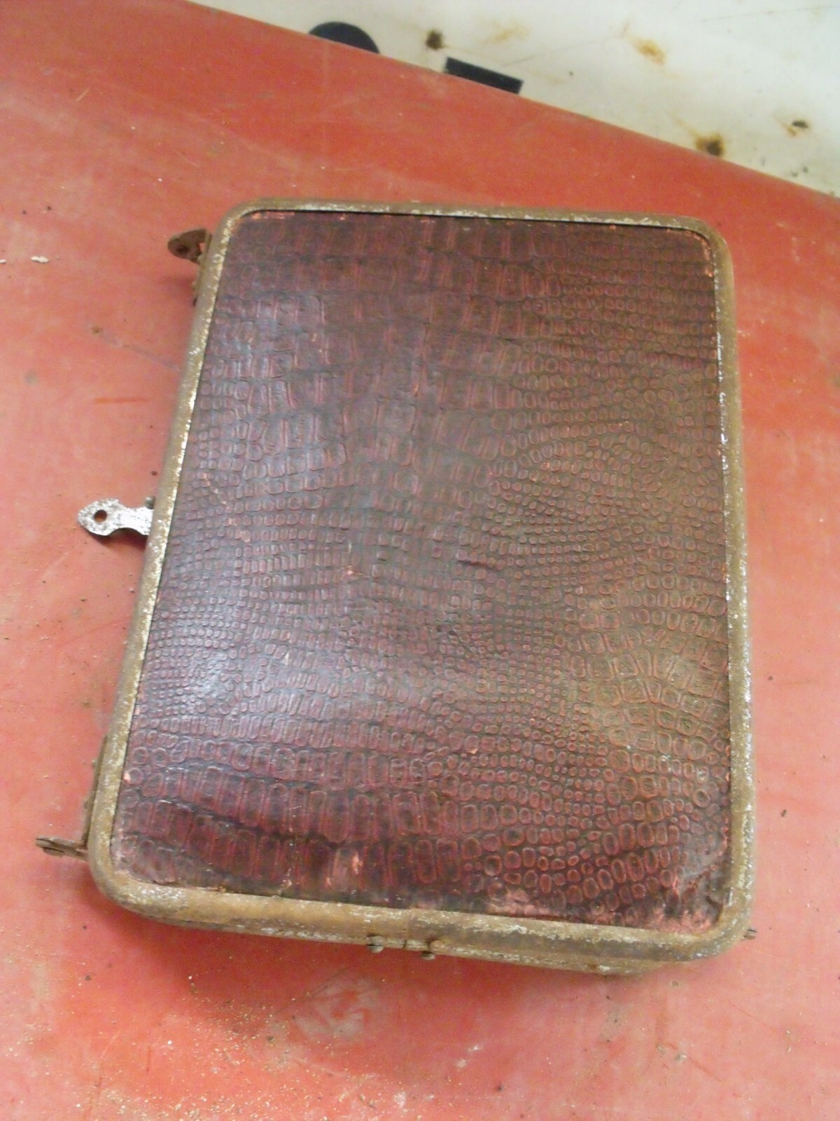 old TRIPTYCH MIRROR 1950, GARAGE CAR MOTORCYCLE, not enamelled