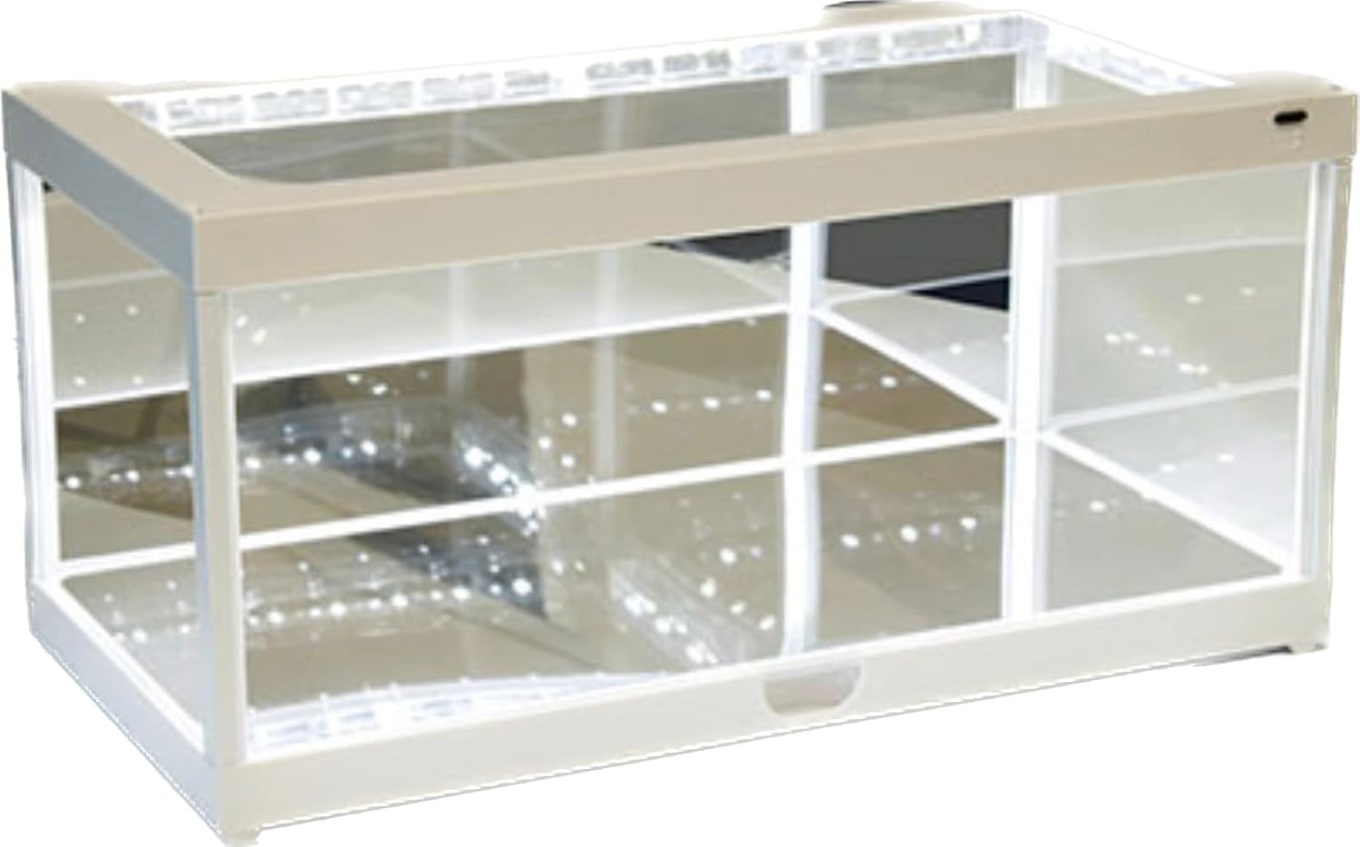 White Display Show Case with LED Lights Mirror for Scale Models