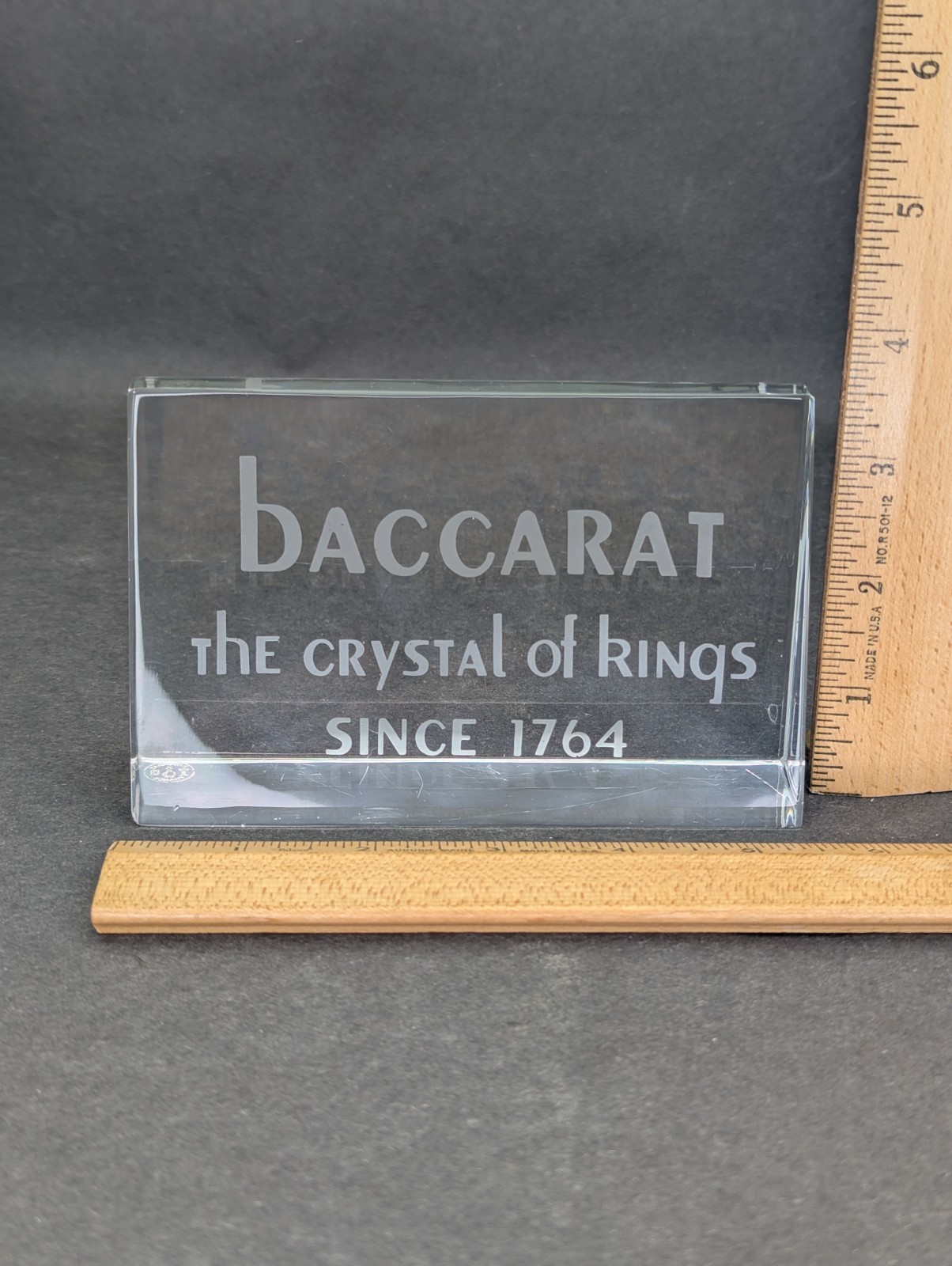Baccarat The Crystal of Kings Since 1764 Dealer Store Display Plaque Sign