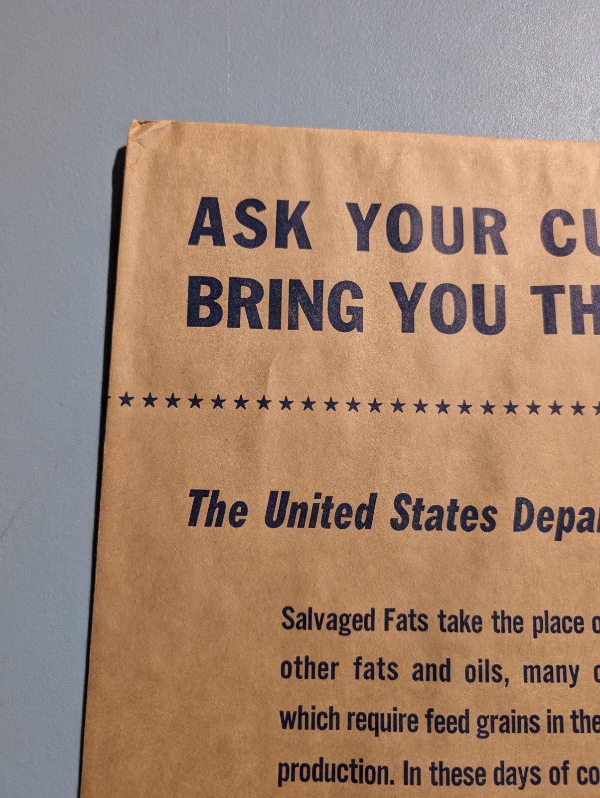 WW2 cardboard countertop display, new old stock with shipping We buy used fats 3