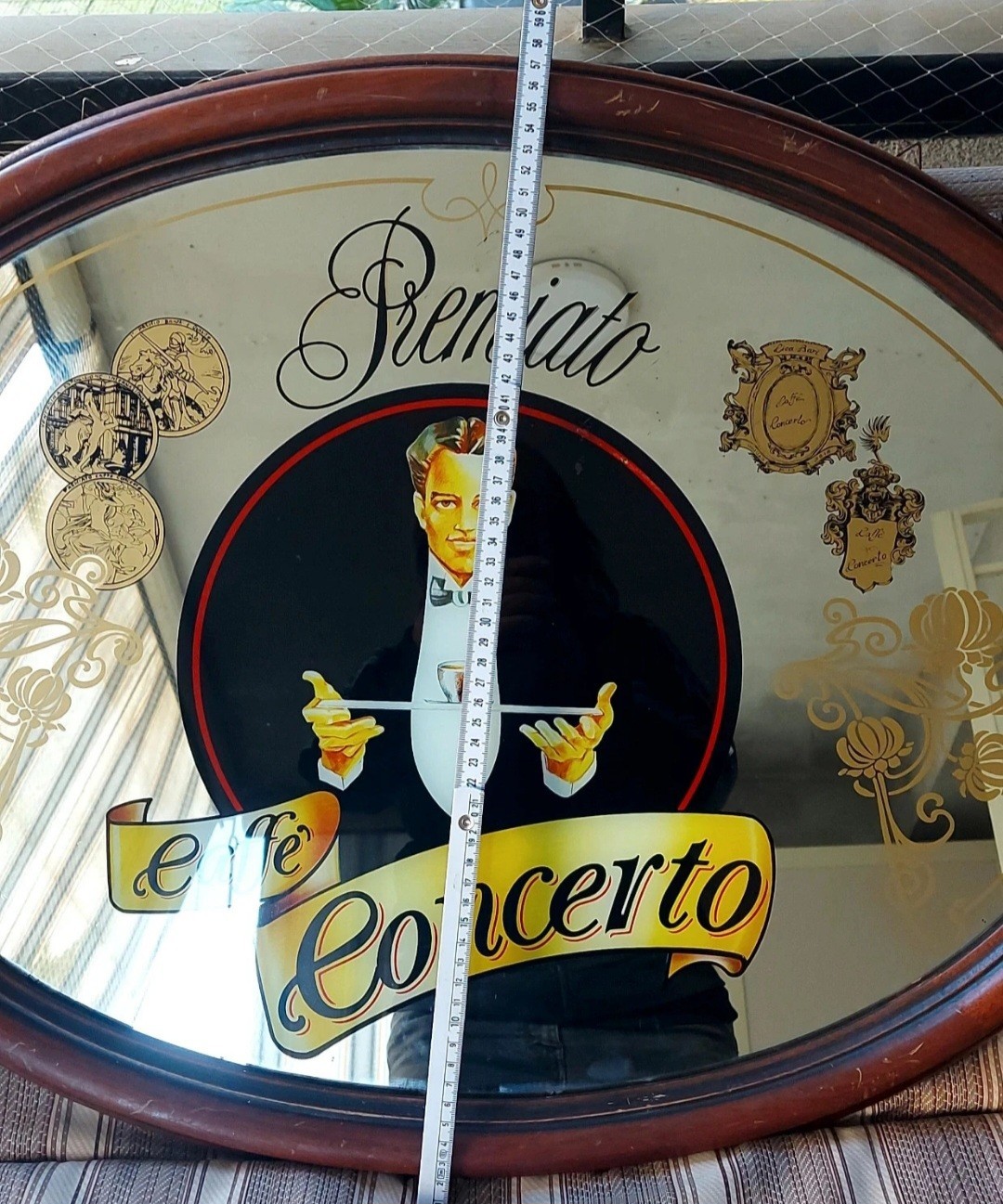 Vintage Award Award Awarded Coffee Concert Advertising Mirror Original/No Reproduction