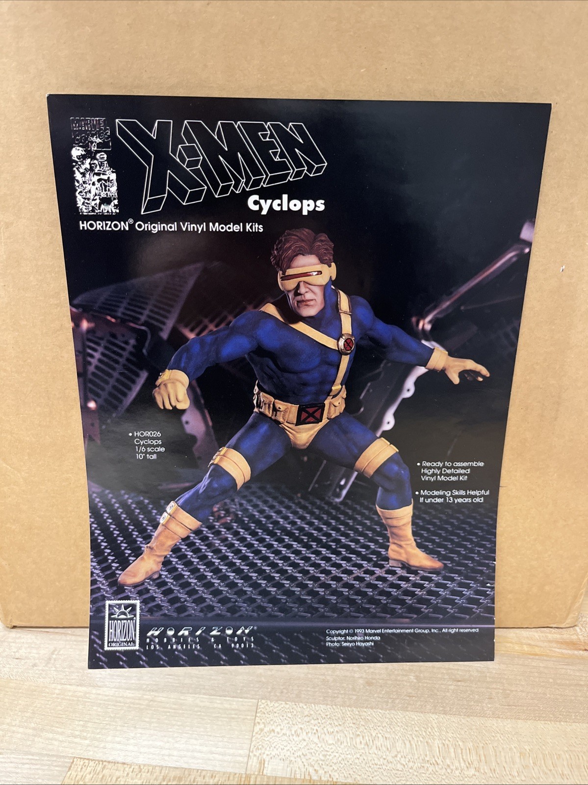 1993 X-men Cyclops Model Kit 8 1/2 X 11 Store Advertising Poster. Box 277