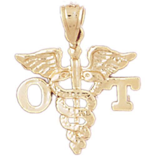OT Medical Sign Charm Pendant 14k Gold