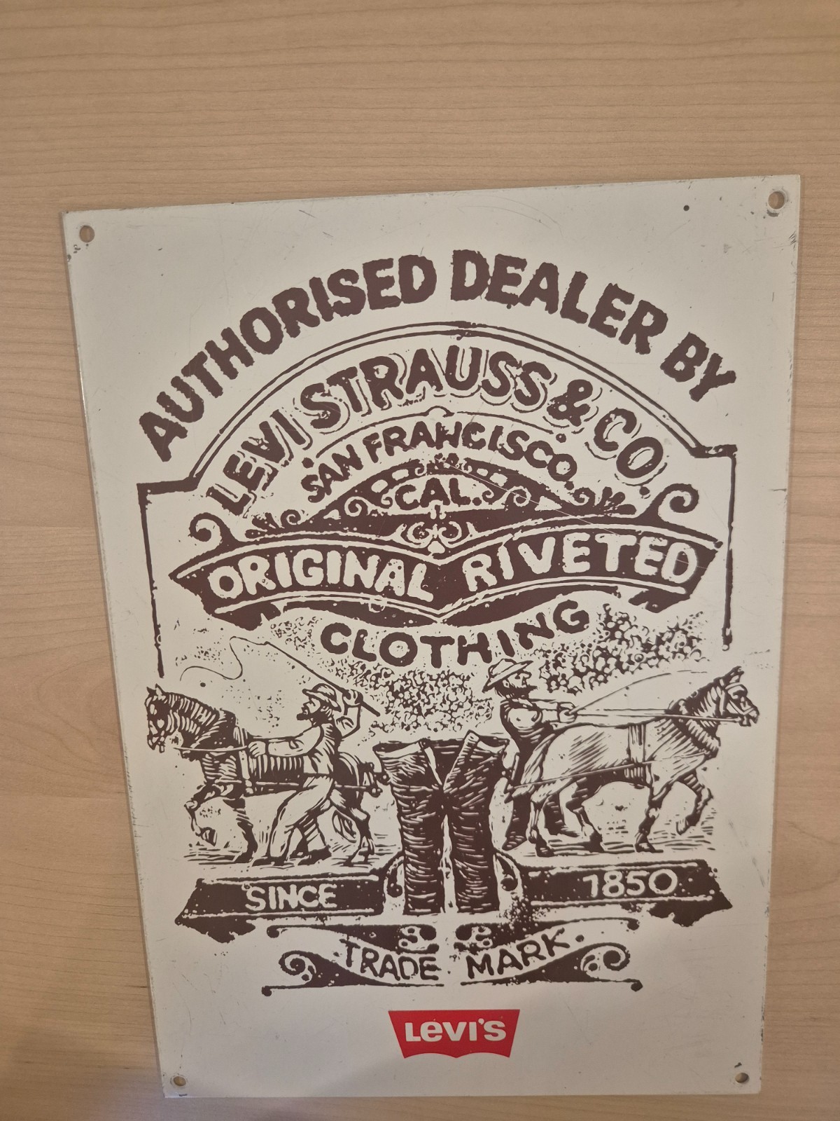 Vintage Levi’s Sign Store Western Cowboy Metall Wall Display
