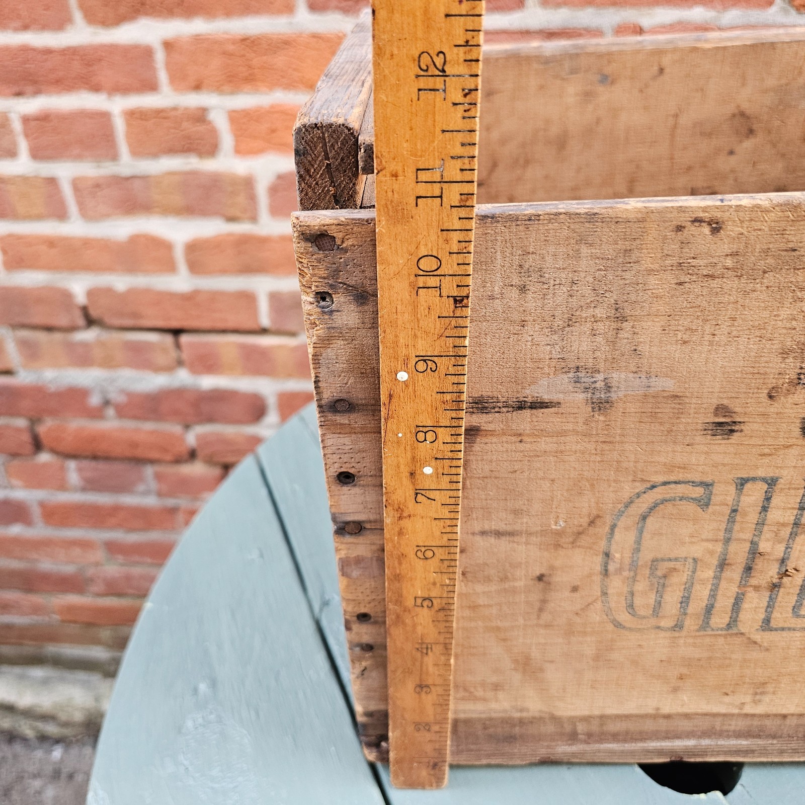 Vintage Gilbert’s Wooden Storage Crate Box Advertising Display 18x12x11