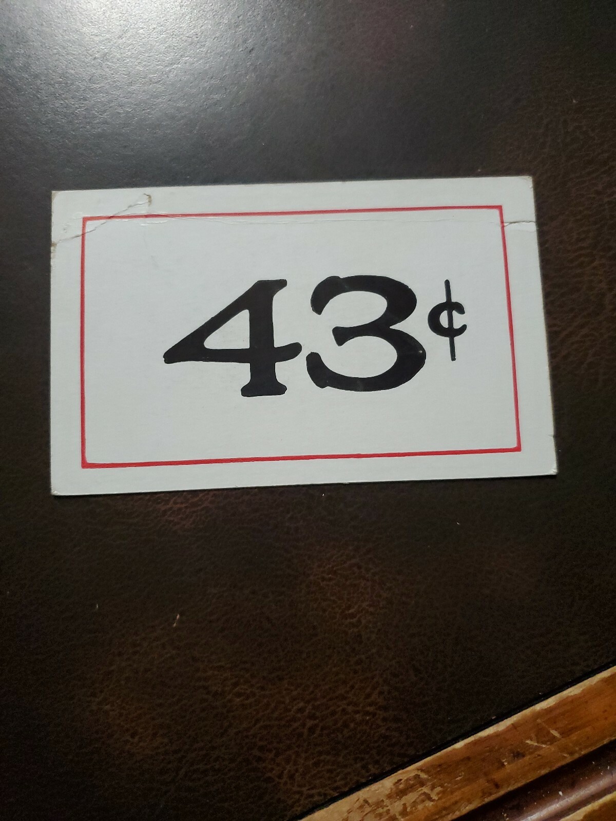 Vintage 43c Double Sided 1940s unmarked WOOLWORTH’S Store Sign 3.5 x 5.5